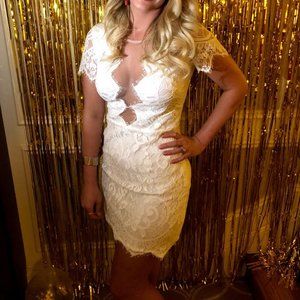 Bachelorette white dress worn 1 time size small